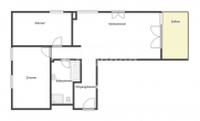 Grundriss der zu erwerbenden Wohnung - Moderne 3-Zimmer-Erdgeschosswohnung mit Balkon und TG-Stellplatz – vermietet