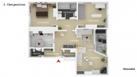Grundriss Wohnung - Gemütliche 3-Zimmer-Wohnung mit Stellplatz und Loggia
