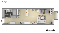 Grundriss - Gepflegte, vermietete Studentenwohnung in Bamberg auf der Erba Insel