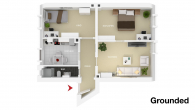 Grundriss - Zentrale und vermietete 3-Zimmer-Wohnung in Fürth