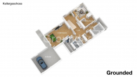 Geräumiges, voll unterkellertes Einfamilienhaus mit Garten und Terrassen in Baiersdorf - Grundriss Kellergeschoss 3D